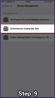 Step 9 - Look for 'All Continental Trading Sdn. Bhd.' from the list.